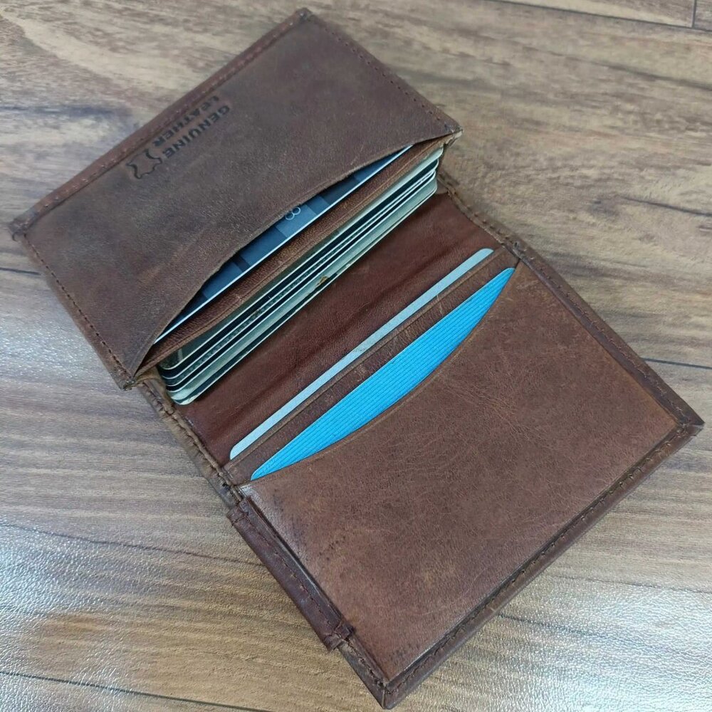Hunter Leather Bifold Magnetic Money Clip Wallet, Slim Wallet - Picture 4 of 10